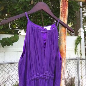 Esley Violet Silk & Cotton Flowy dress